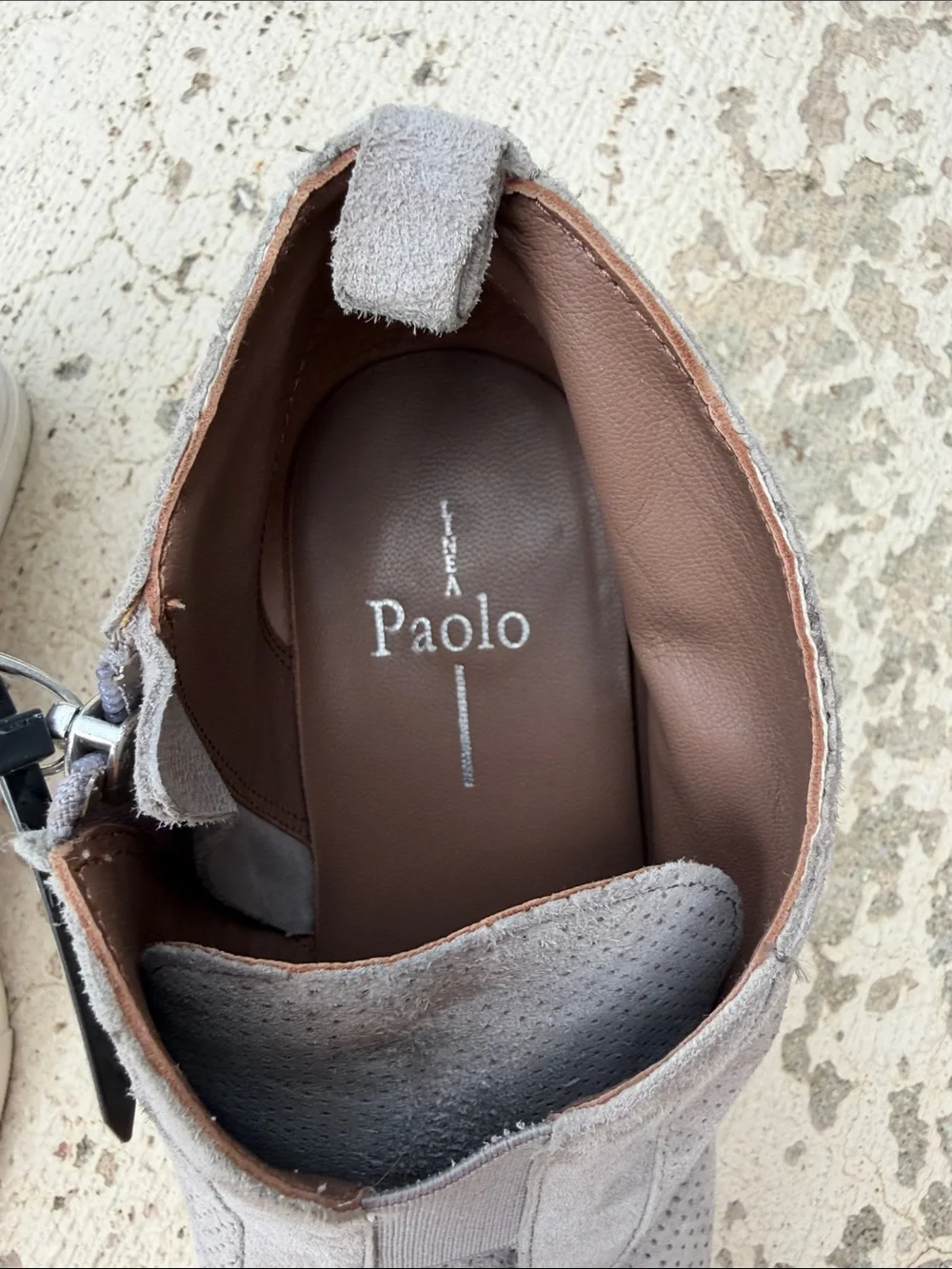 Paolo Gray Perforated Suede Wedge Sneakers